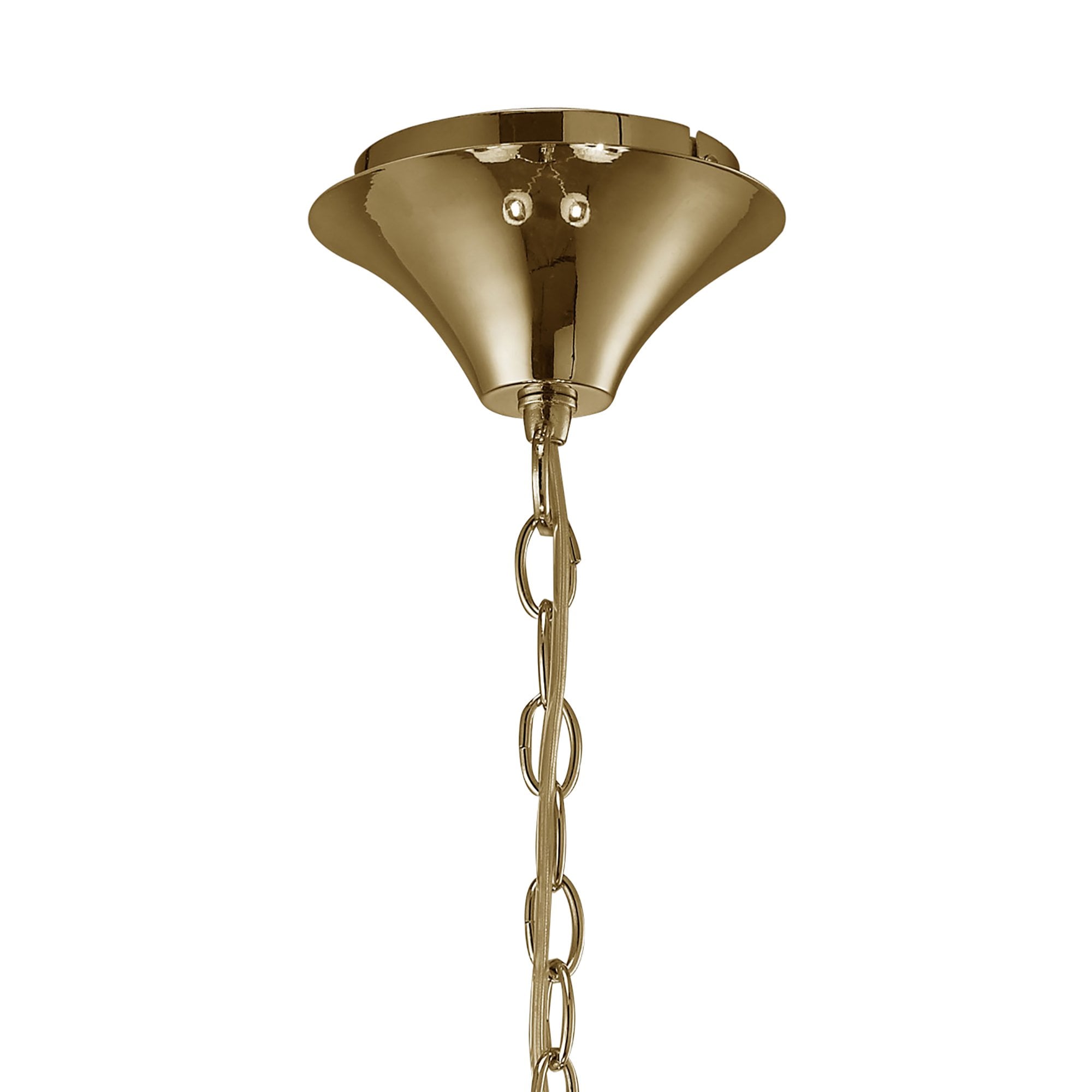 M3852FG Tiffany Pendant 4+4 Light E14+G9, French Gold With White Shades & Clear Crystal