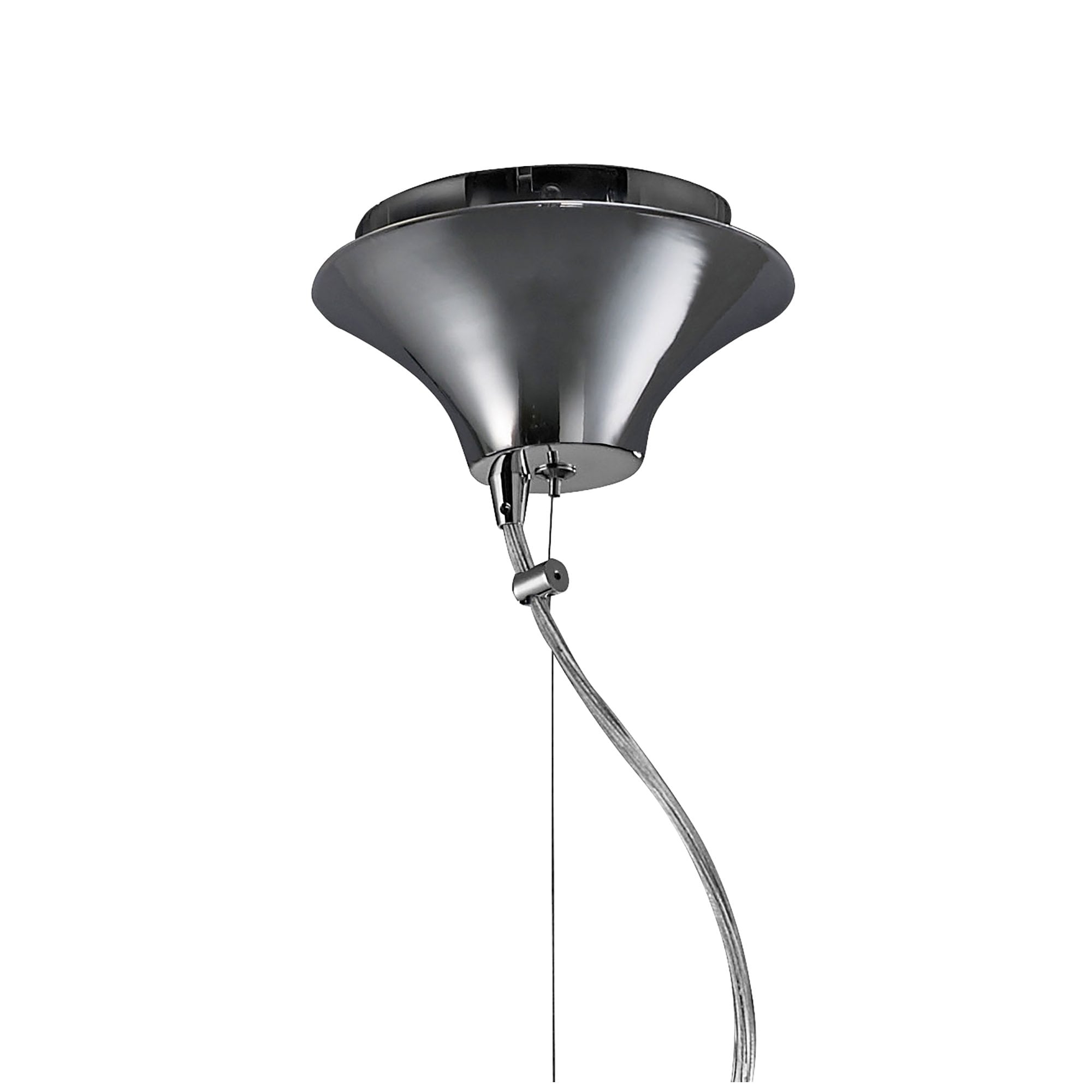 Tiffany Pendant 3+1 Light E27+G9, Polished Chrome With Soft Bronze Shade & Clear Crystal