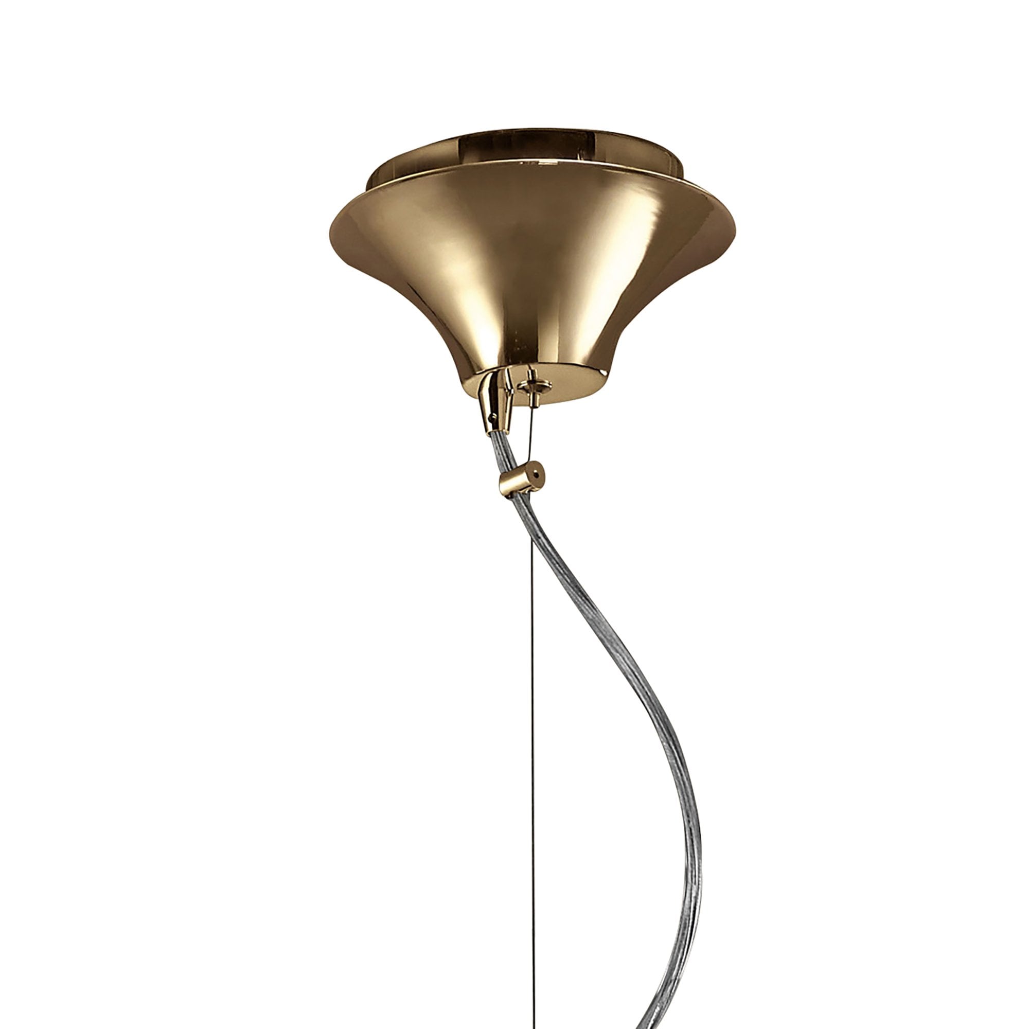 Tiffany Pendant 3+1 Light E27+G9, French Gold With Soft Bronze Shade & Clear Crystal