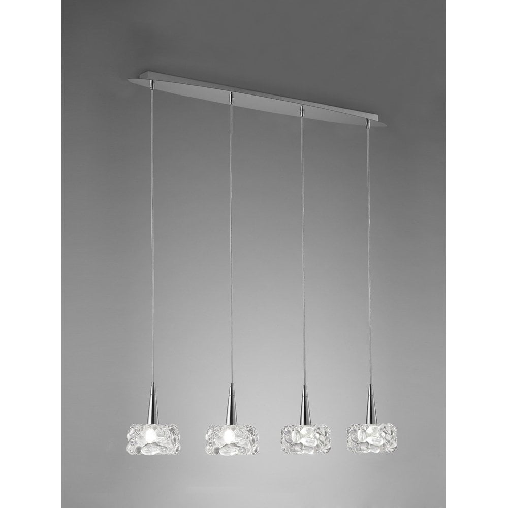 O2 Pendant 4 Light G9 Line, Polished Chrome