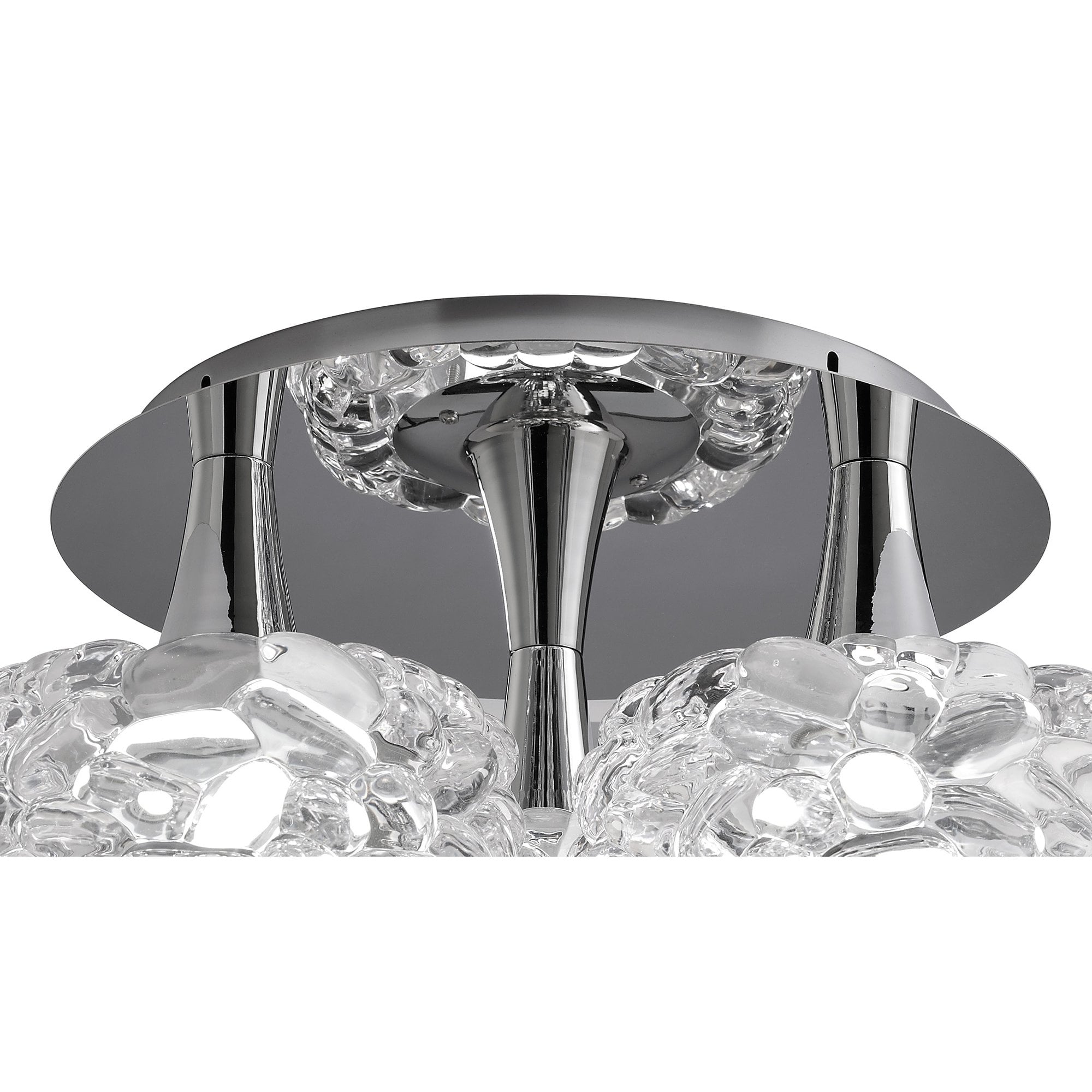 O2 Ceiling 3 Light E27 Large, Polished Chrome