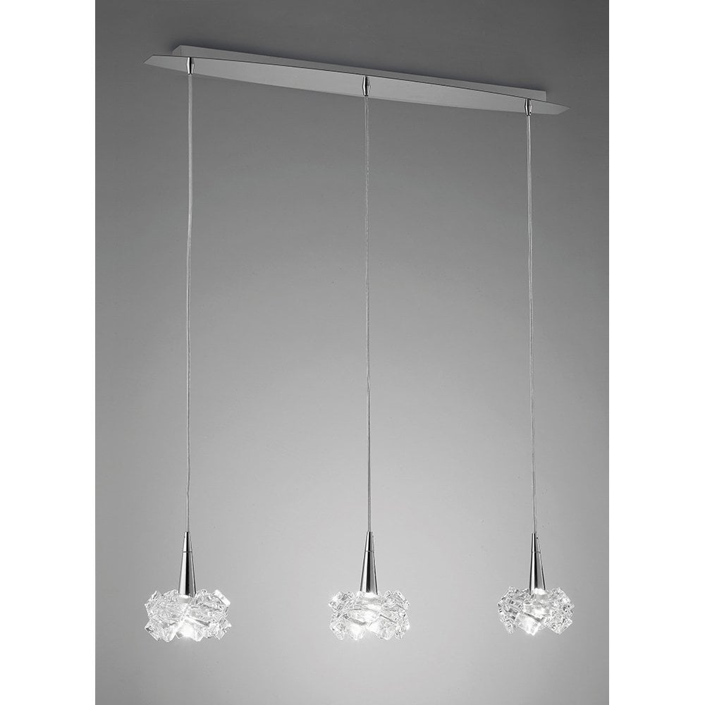 Artic Pendant 3 Light G9 Line Small, Polished Chrome