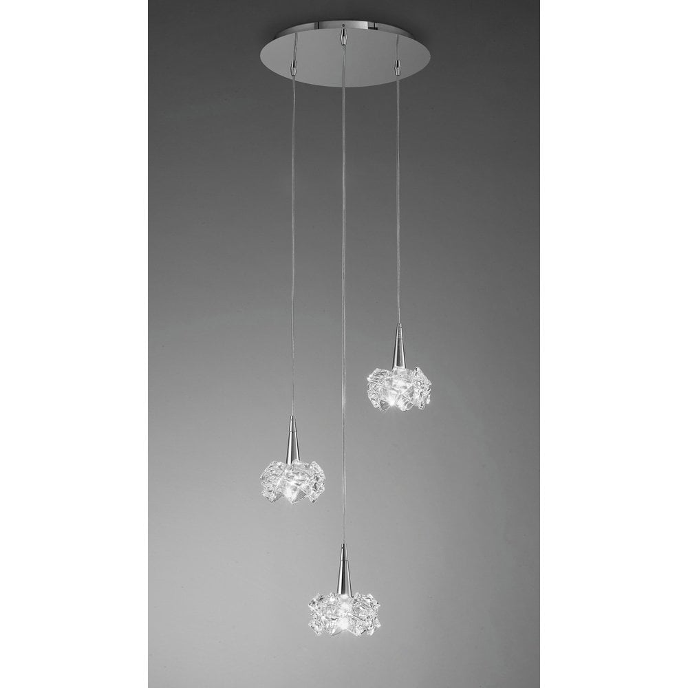 Artic Pendant 3 Light G9 Round, Polished Chrome