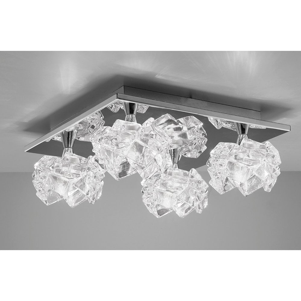 Artic Ceiling 4 Light G9 Square, Polished Chrome