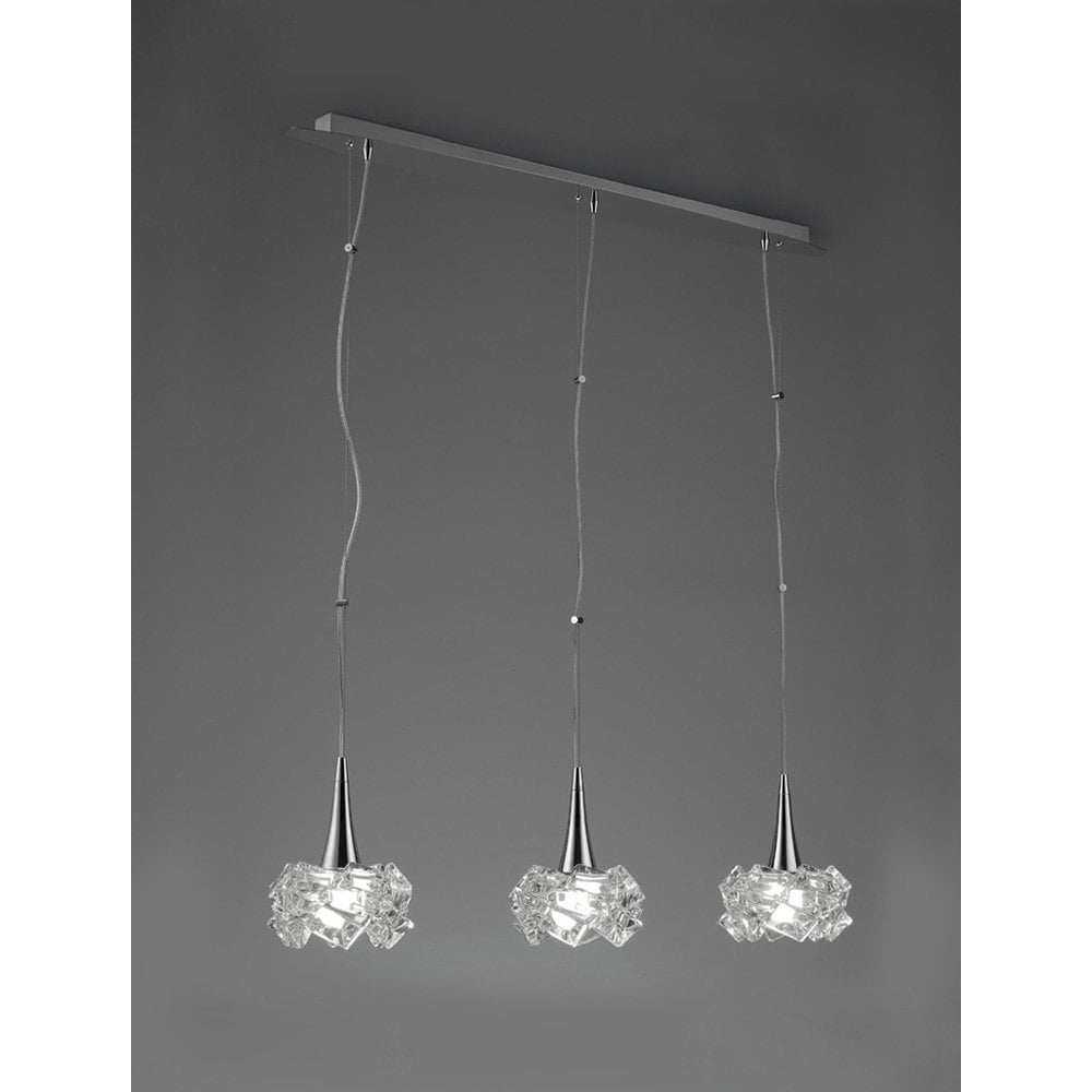 Artic Pendant 3 Light E27 Line Large, Polished Chrome