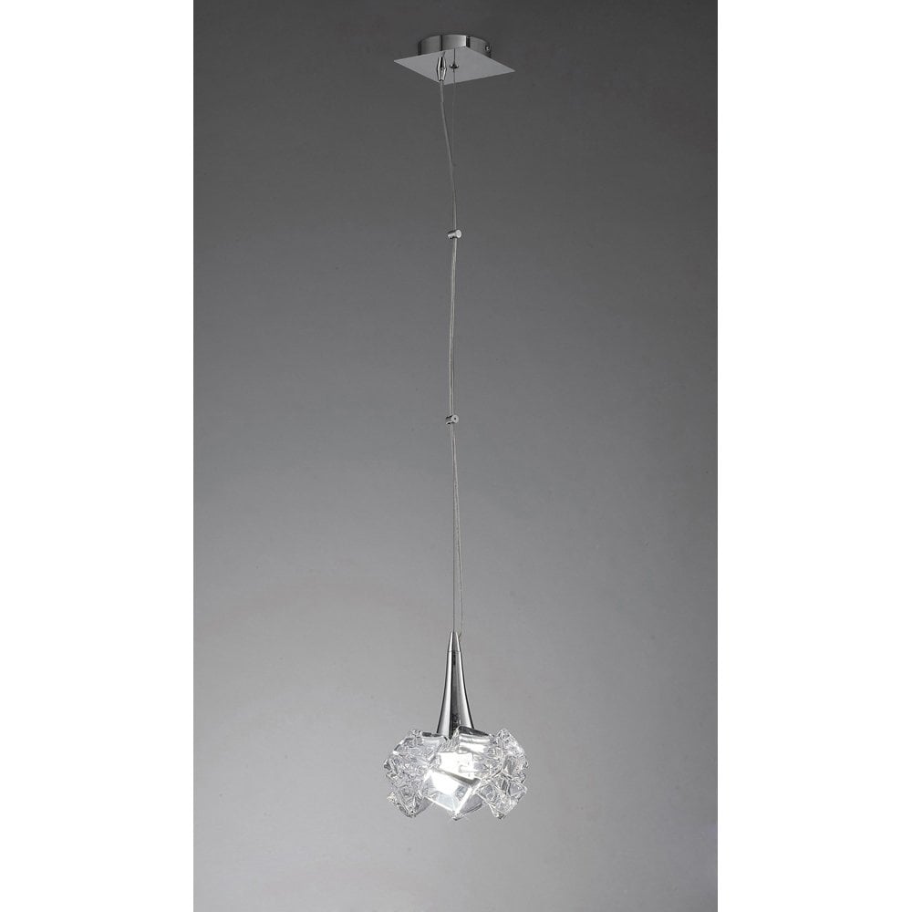 Artic Pendant 1 Light E27 Large, Polished Chrome