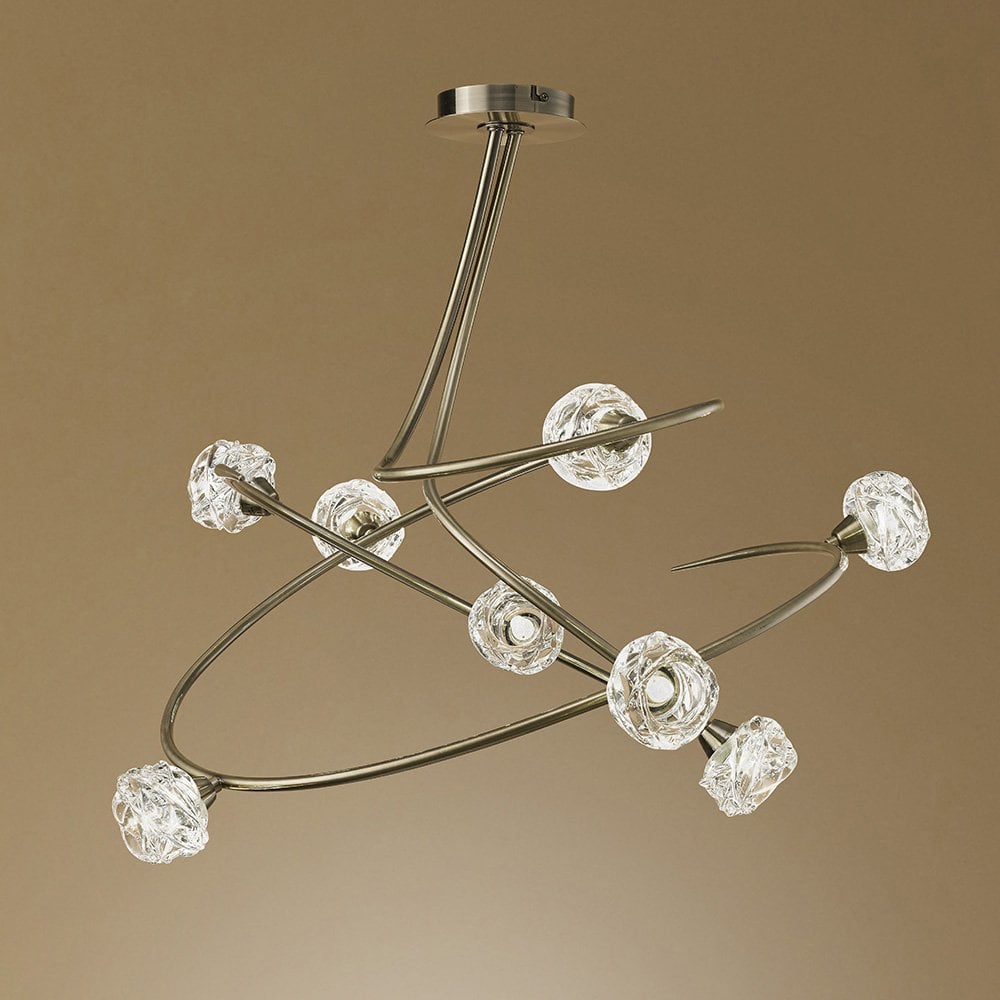 Maremagnum Ceiling 8 Light G9, Antique Brass