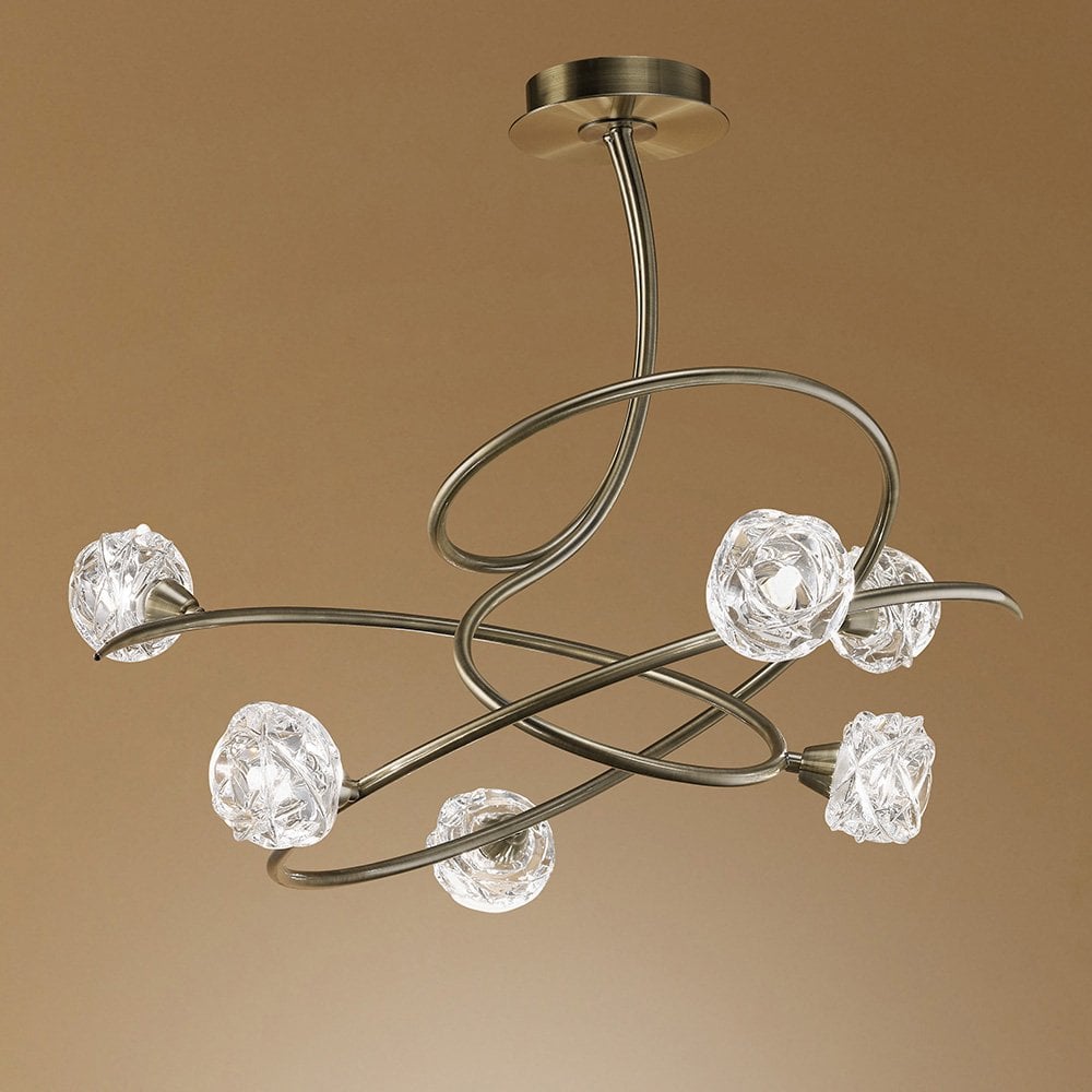 Maremagnum Ceiling 6 Light G9, Antique Brass