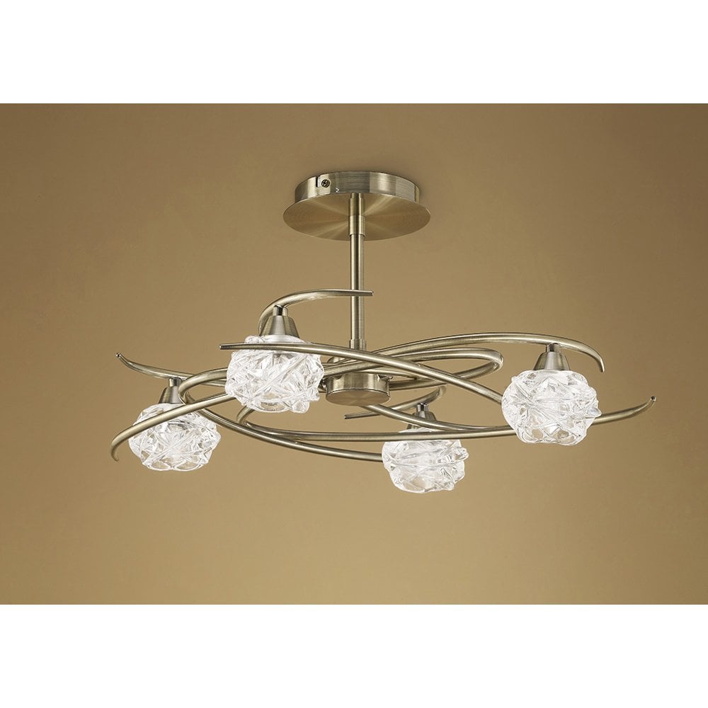 Maremagnum Ceiling 4 Light G9, Antique Brass