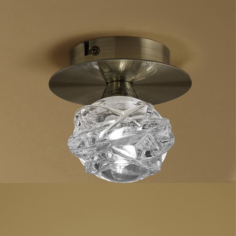 Maremagnum Ceiling 1 Light G9, Antique Brass