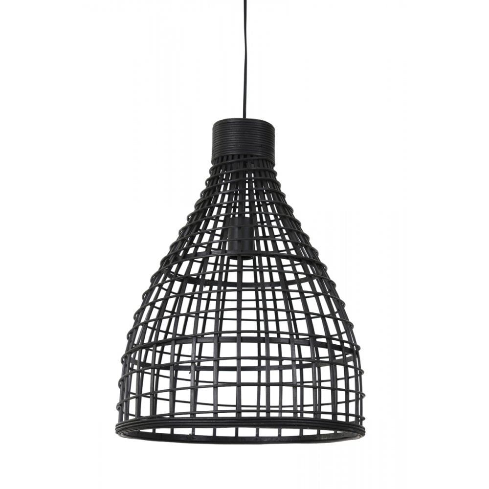 Hanging Lamp 40x51cm Puerto Rattan Black