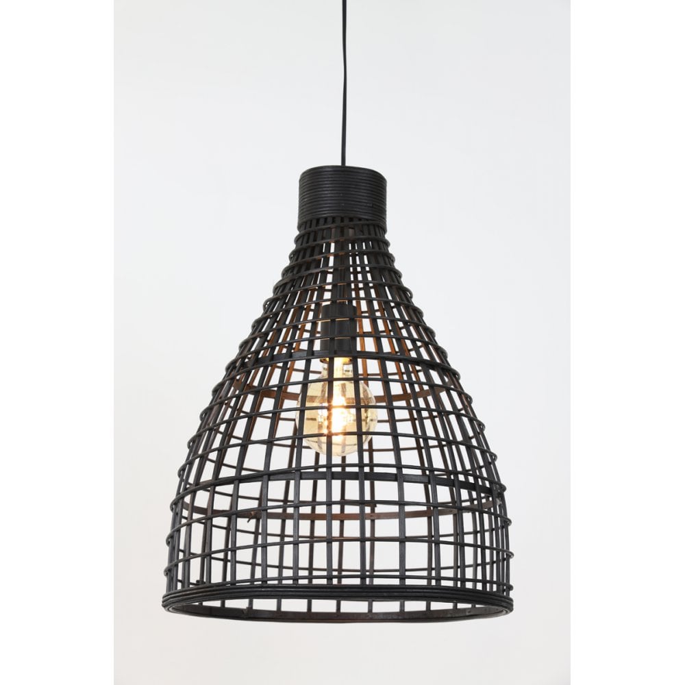 Hanging Lamp 40x51cm Puerto Rattan Black