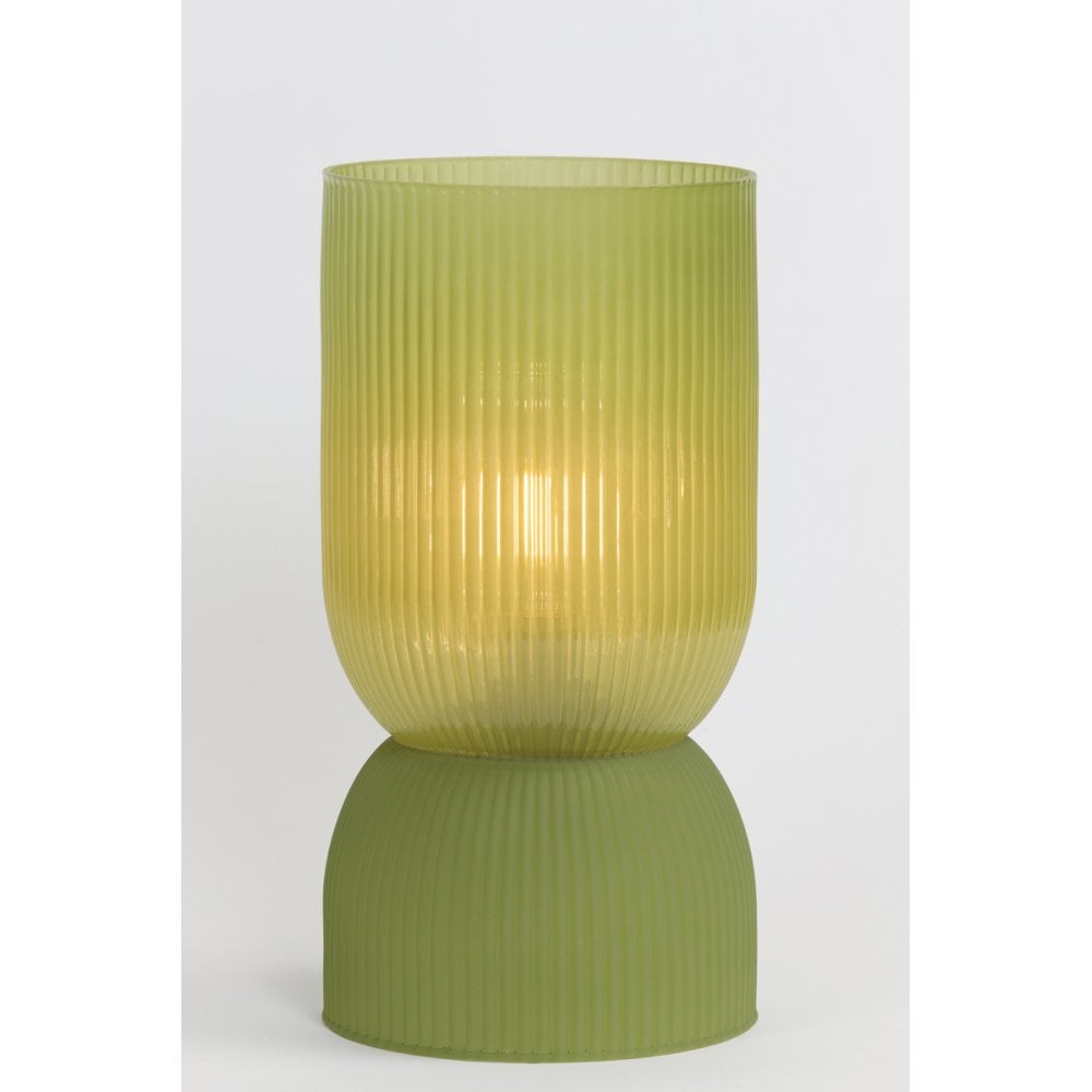 Table Lamp LED 14x27.5cm Phoebe Glass Olive Green