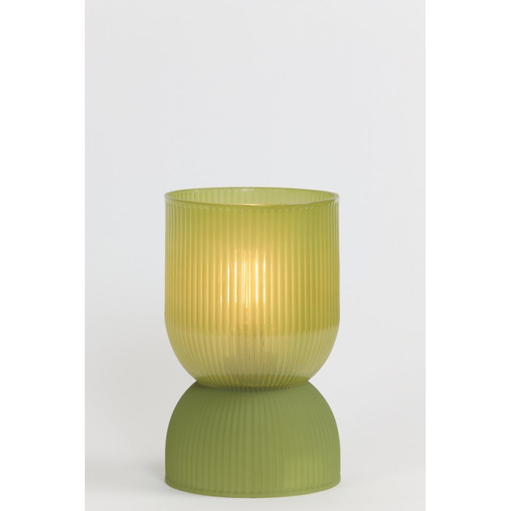 Table Lamp LED 12x19.5cm Phoebe Glass Olive Green