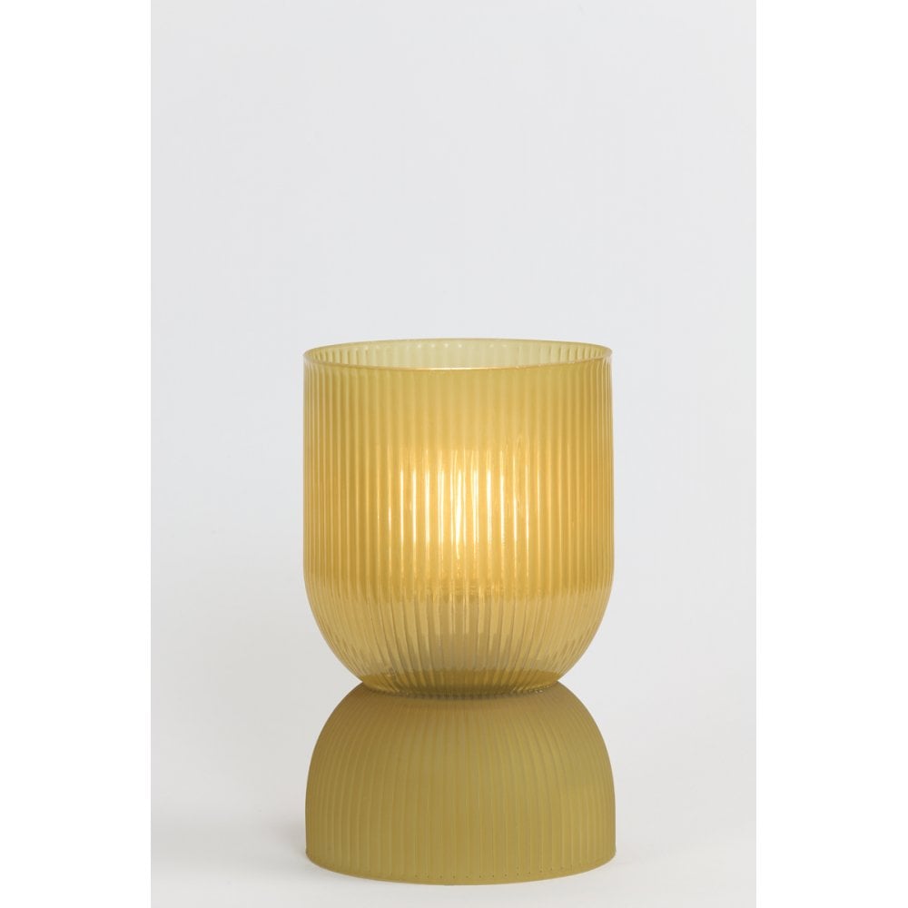 Table Lamp LED 12x19.5cm Phoebe Glass Ocher Yellow