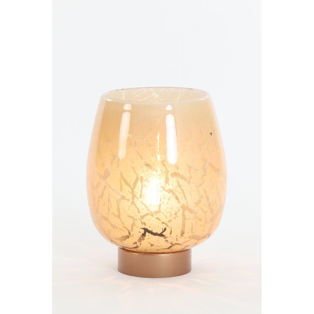 Table Lamp LED 15x19cm Sylas Glass Caramel+Copper