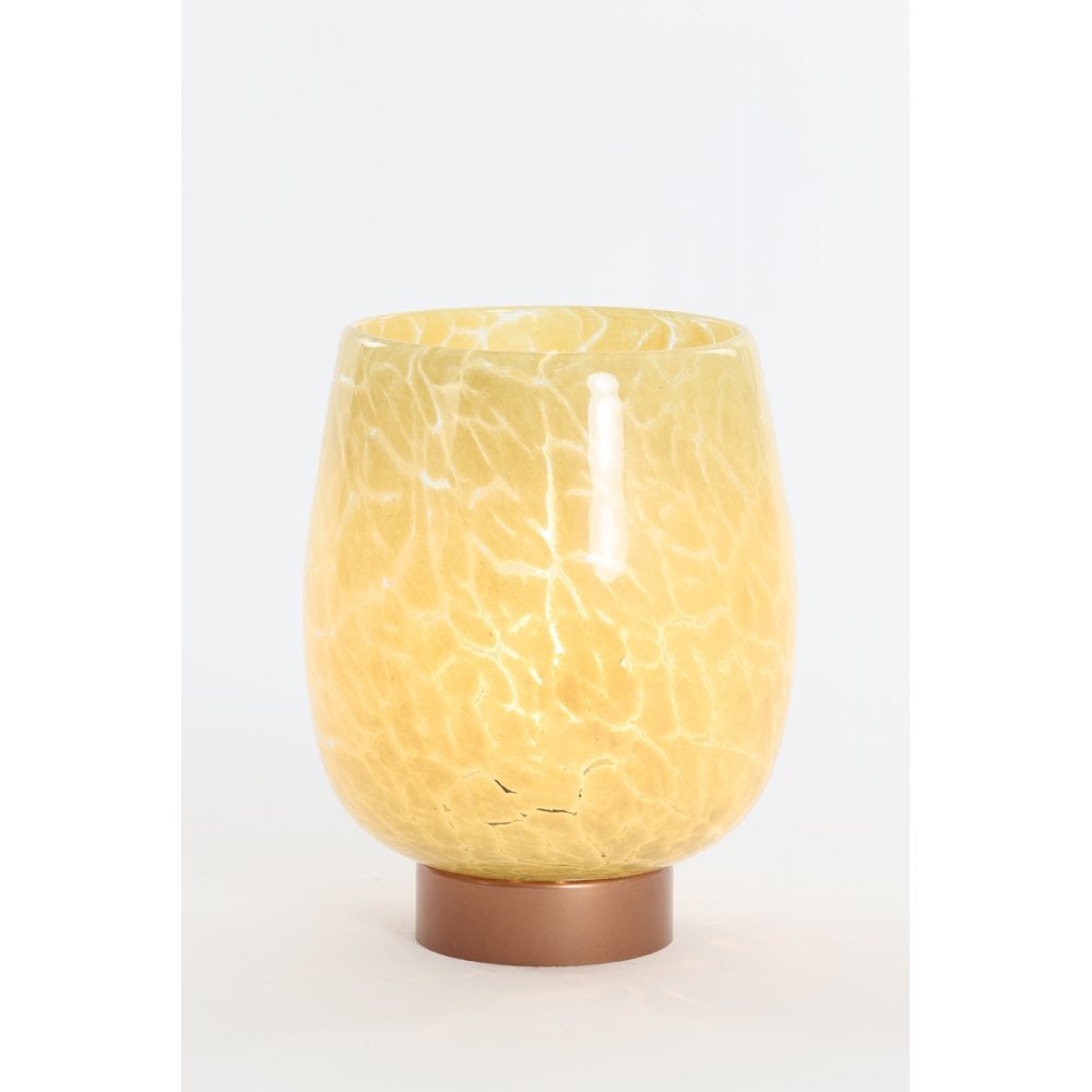 Table Lamp LED 15x19cm Sylas Glass Light Caramel+Copper