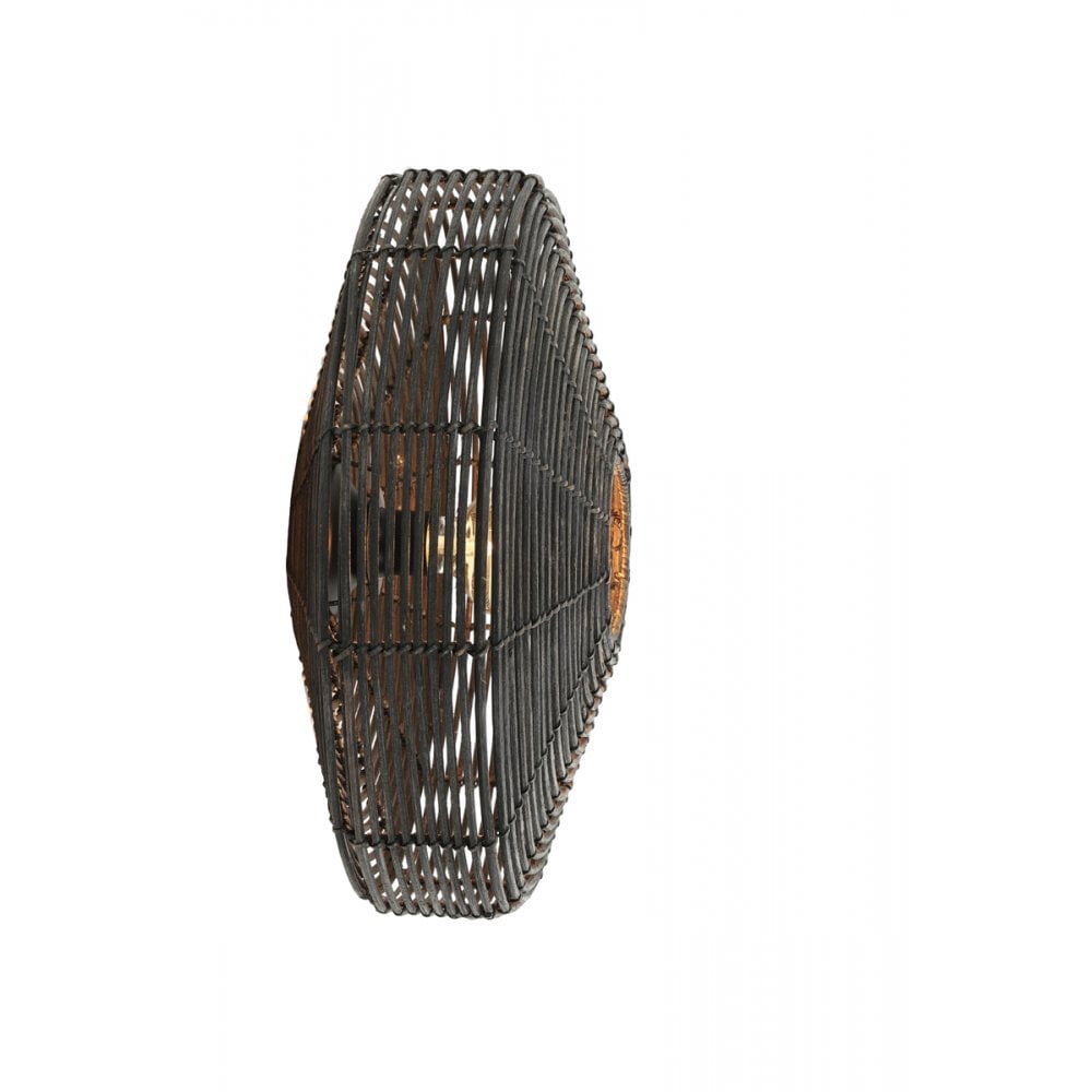 Wall Lamp 51x21cm Mataka Rattan Dark Brown