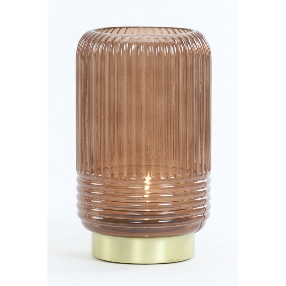 Table Lamp LED 16x26.5cm Lipa Glass Dark Brown