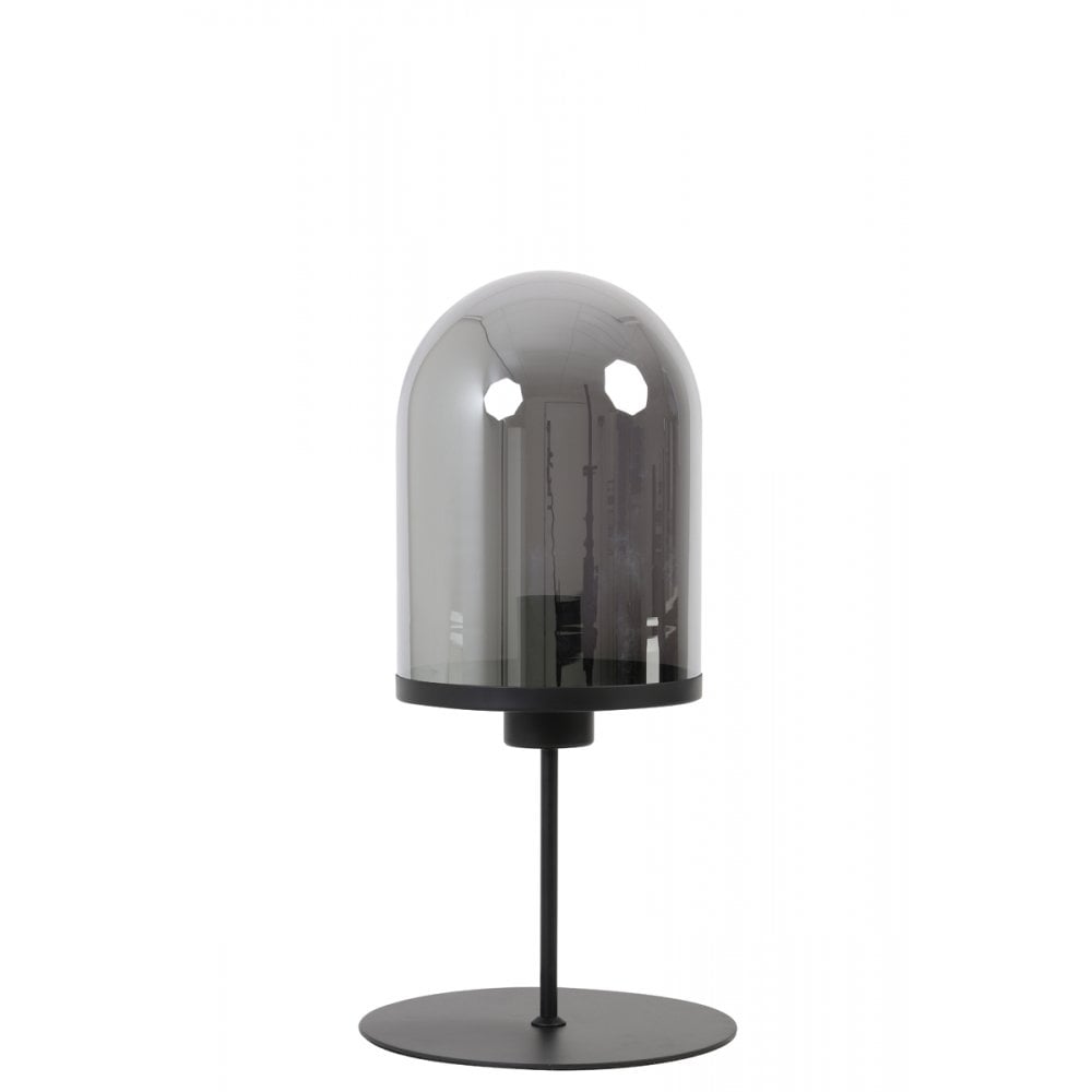 Table Lamp 22x50cm Maverick Matt Black+Smoked Glass