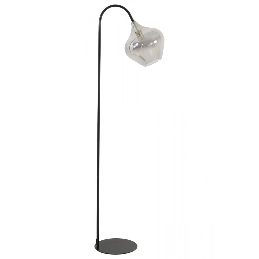 Floor Lamp 45x28x160cm Rakel Matt Black+Smoked