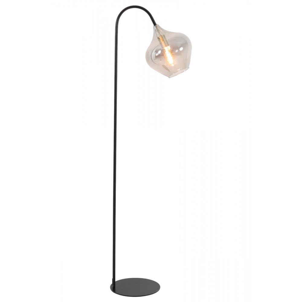 Floor Lamp 45x28x160cm Rakel Matt Black+Smoked