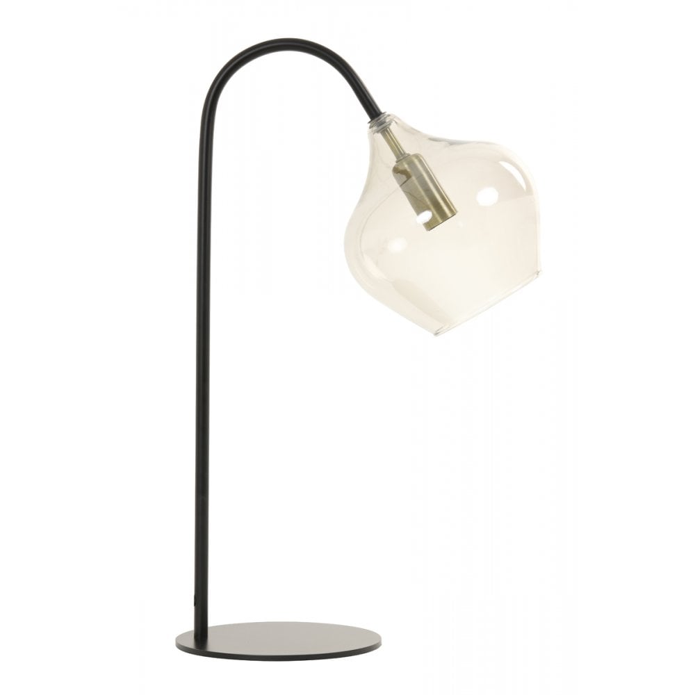 Table Lamp E14 28x17x50.5cm Rakel Matt Black+Smoked