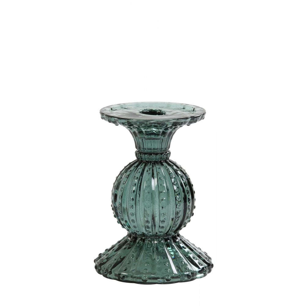 Candle Holder 10x14cm Aguamala Glass Petrol