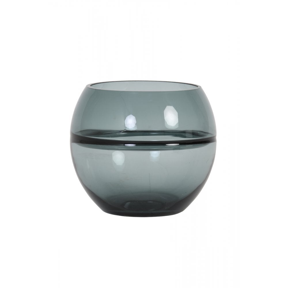 Tealight 15x13cm Solis Glass Dark Grey