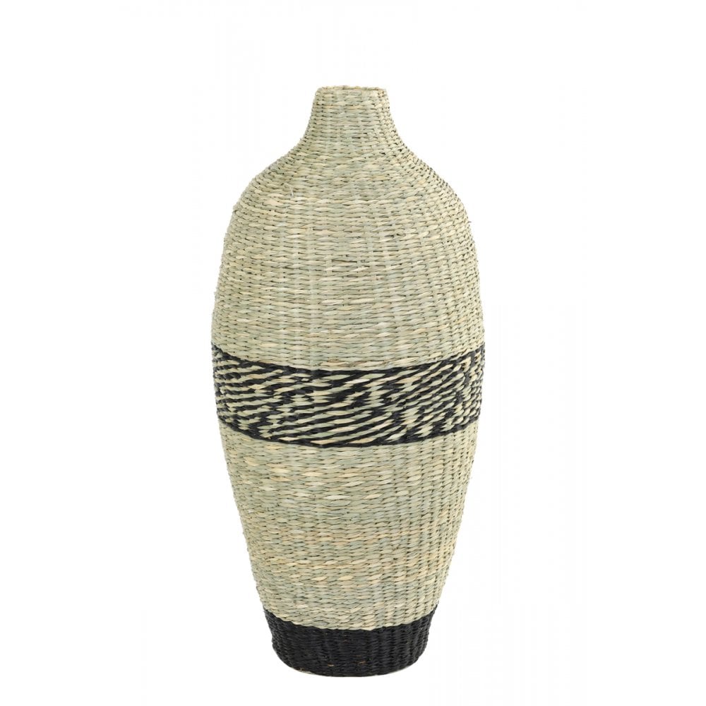 Vase Deco 26x57cm Waipen Black+Natural