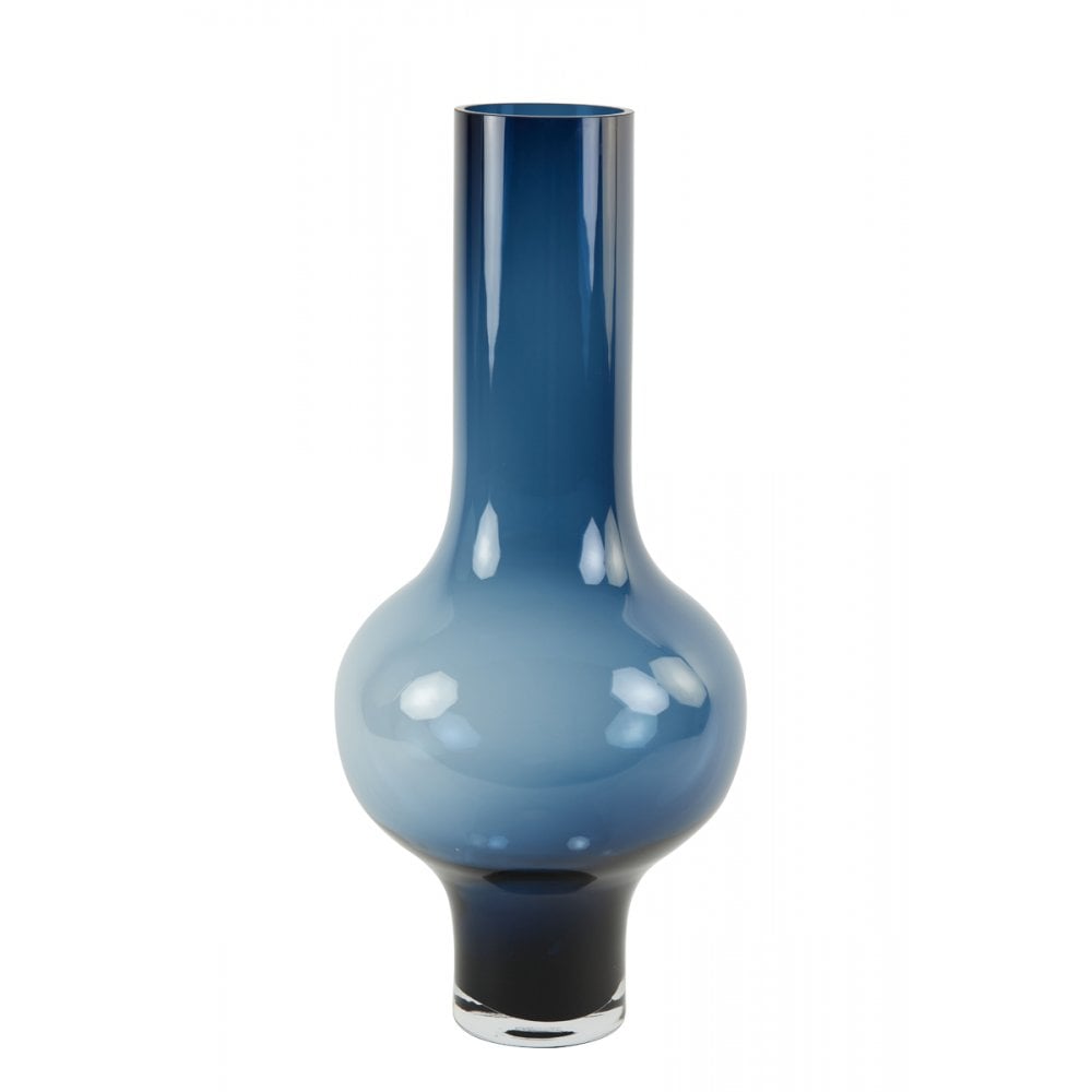 Vase 28x62.5cm Kaela Glass Navy Blue