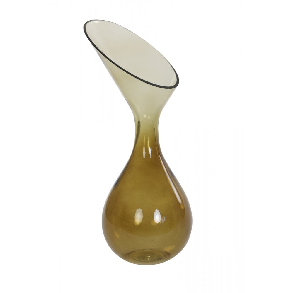 Vase 20x42cm Herley Glass Ocher Yellow