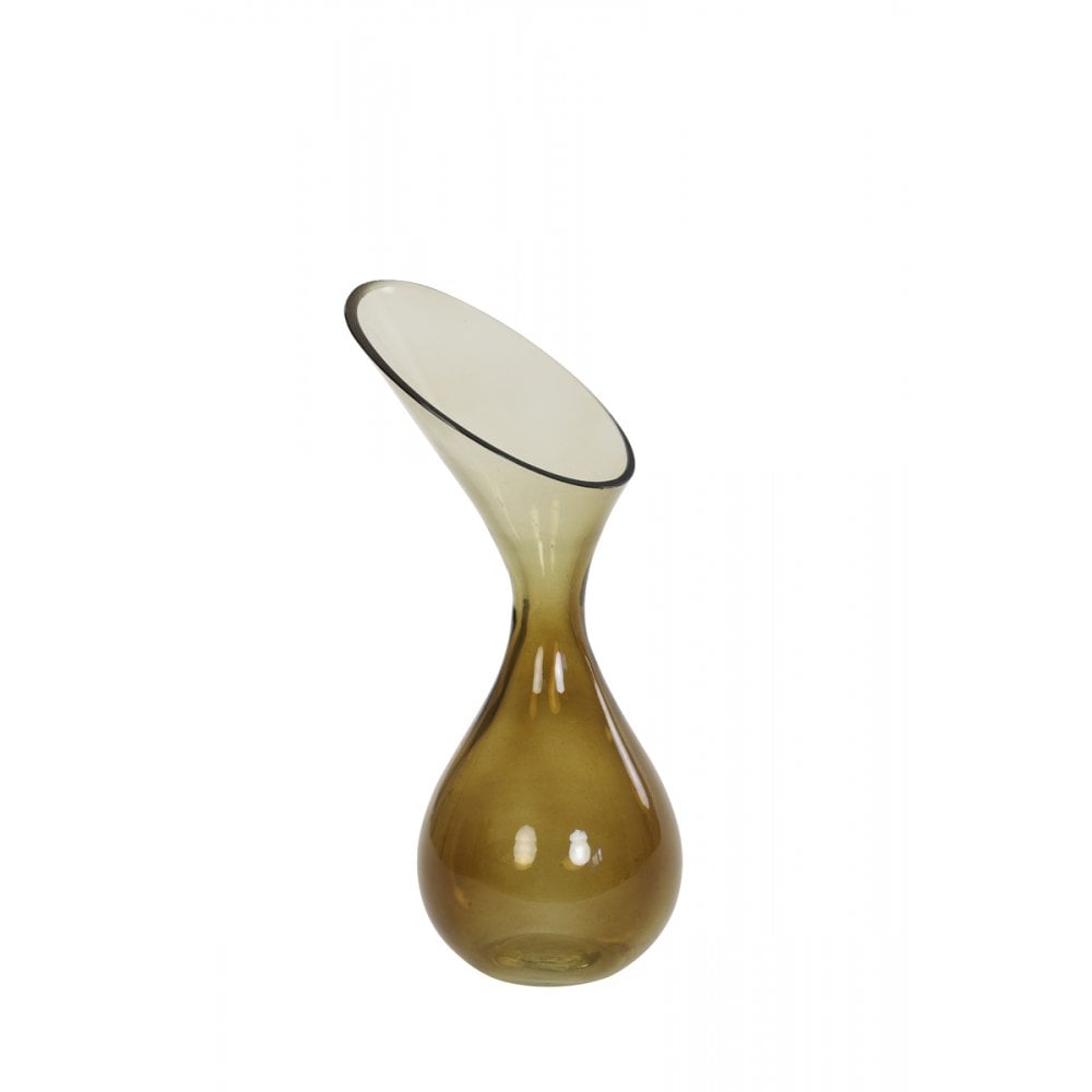 Vase 16x33cm Herley Glass Ocher Yellow
