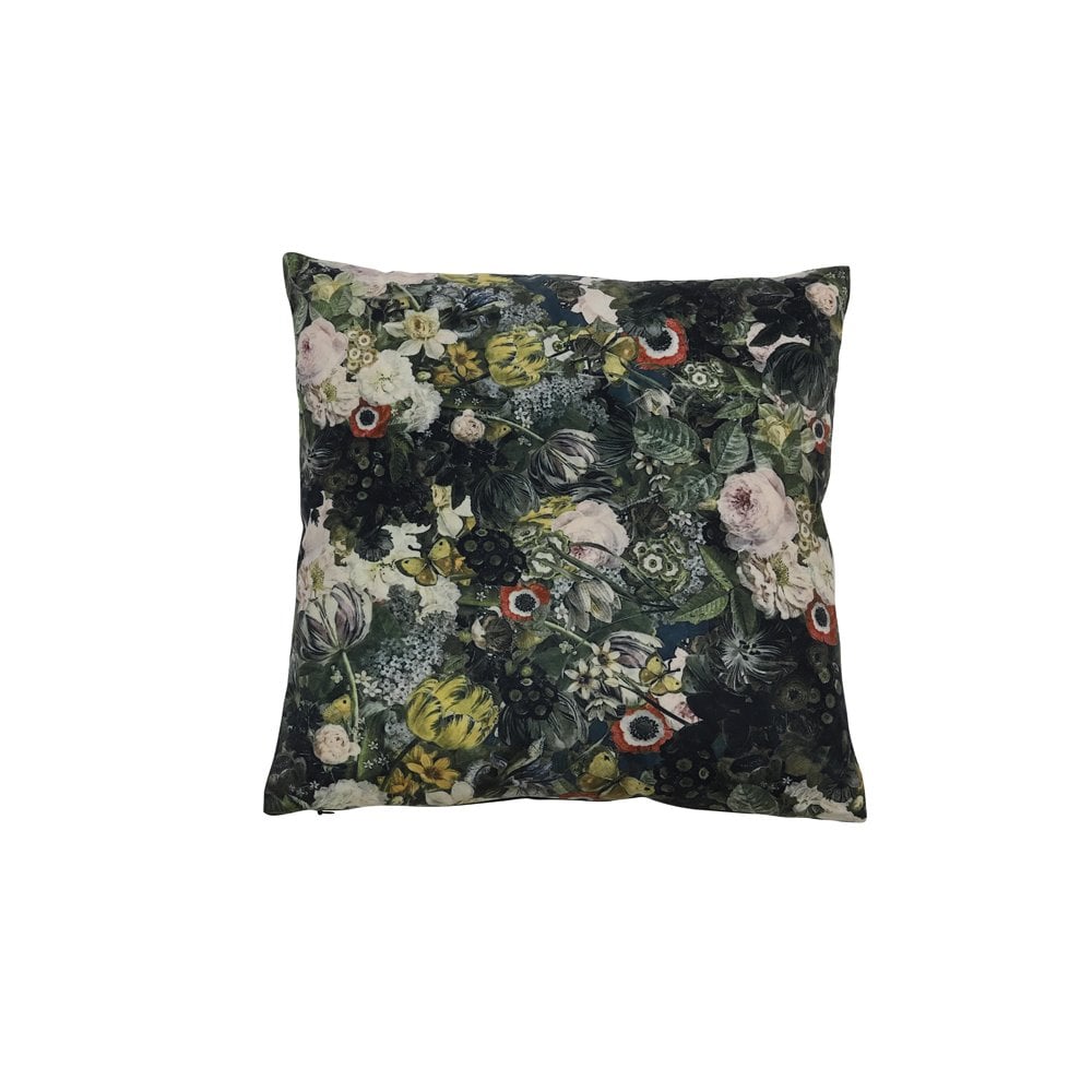 Pillow 45x45cm Blom Velvet Flowers Green