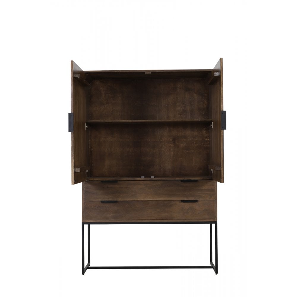 Cabinet 120x40x180cm Meave Wood Dark Brown