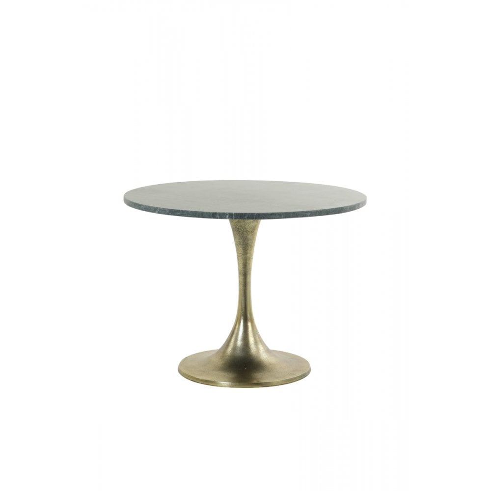 Side Table 61x41cm Rickerd Green Marble+Antique Bronze