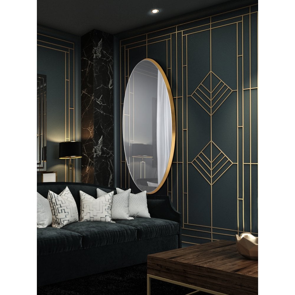 Aries Oval Mirror, 80x170, Gold