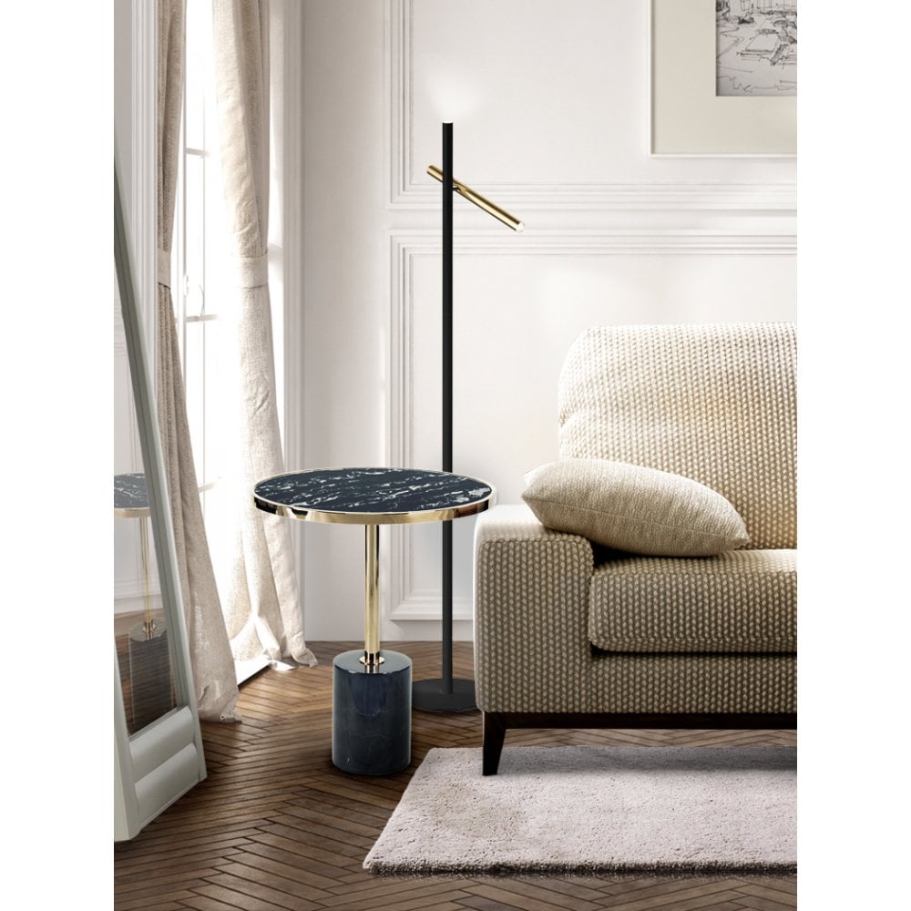 Dekala Side Table Ø46, Black/Gold