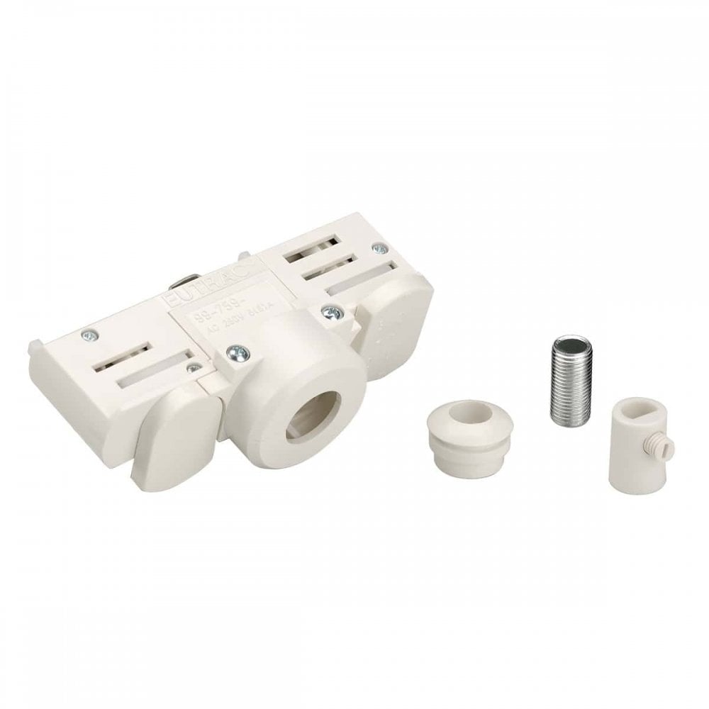 Eutrac 3-Circuit Track Adapter, Traffic White, Incl. Mounting Accessories