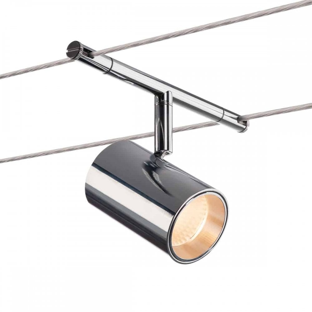 Tenseo Noblo, Cable Luminaire For Low Voltage Cable System 2700K Chrome