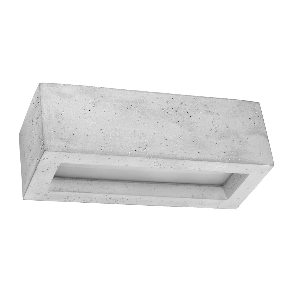 Vega 30 E27 LED Grey Concrete Glass Wall Light