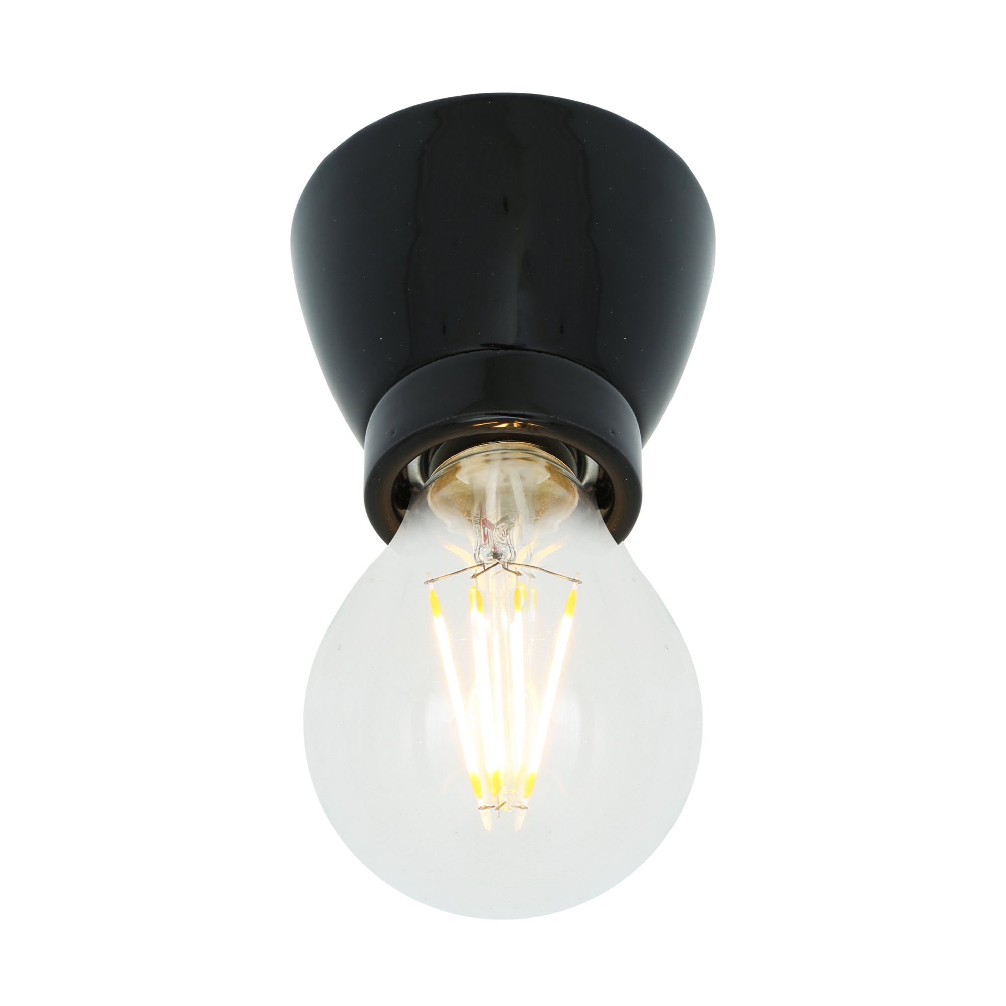 Baltimore Flush Light Fitting, Black