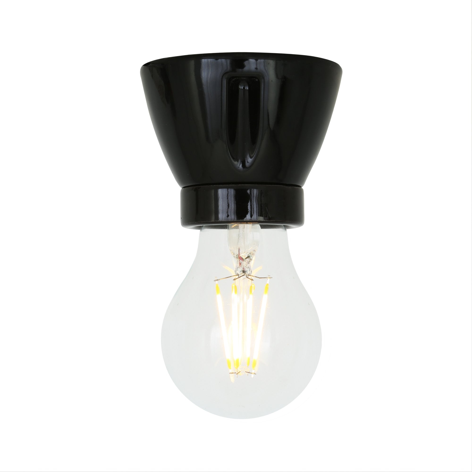 Baltimore Flush Light Fitting, Black