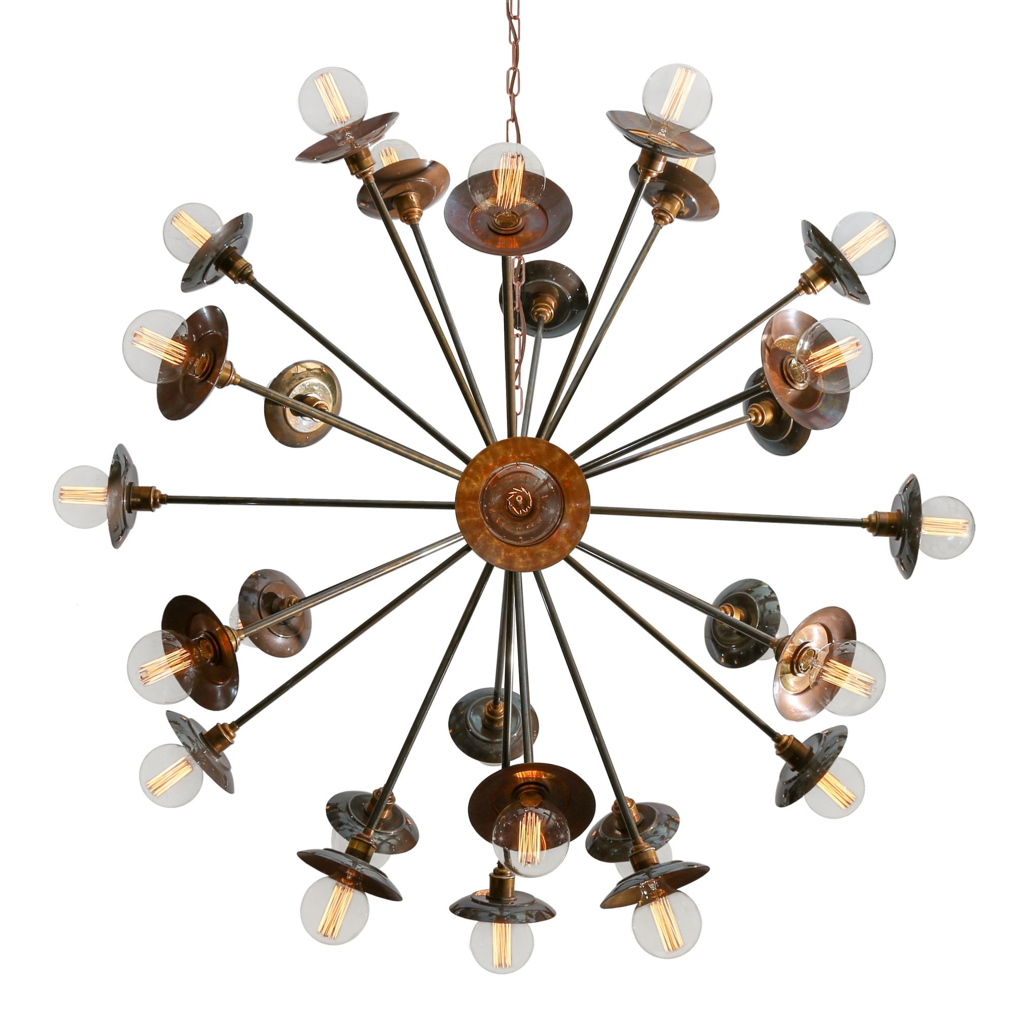 Tokyo Vintage Artistic 29 Bulb Ceiling Chandelier - Antique Brass