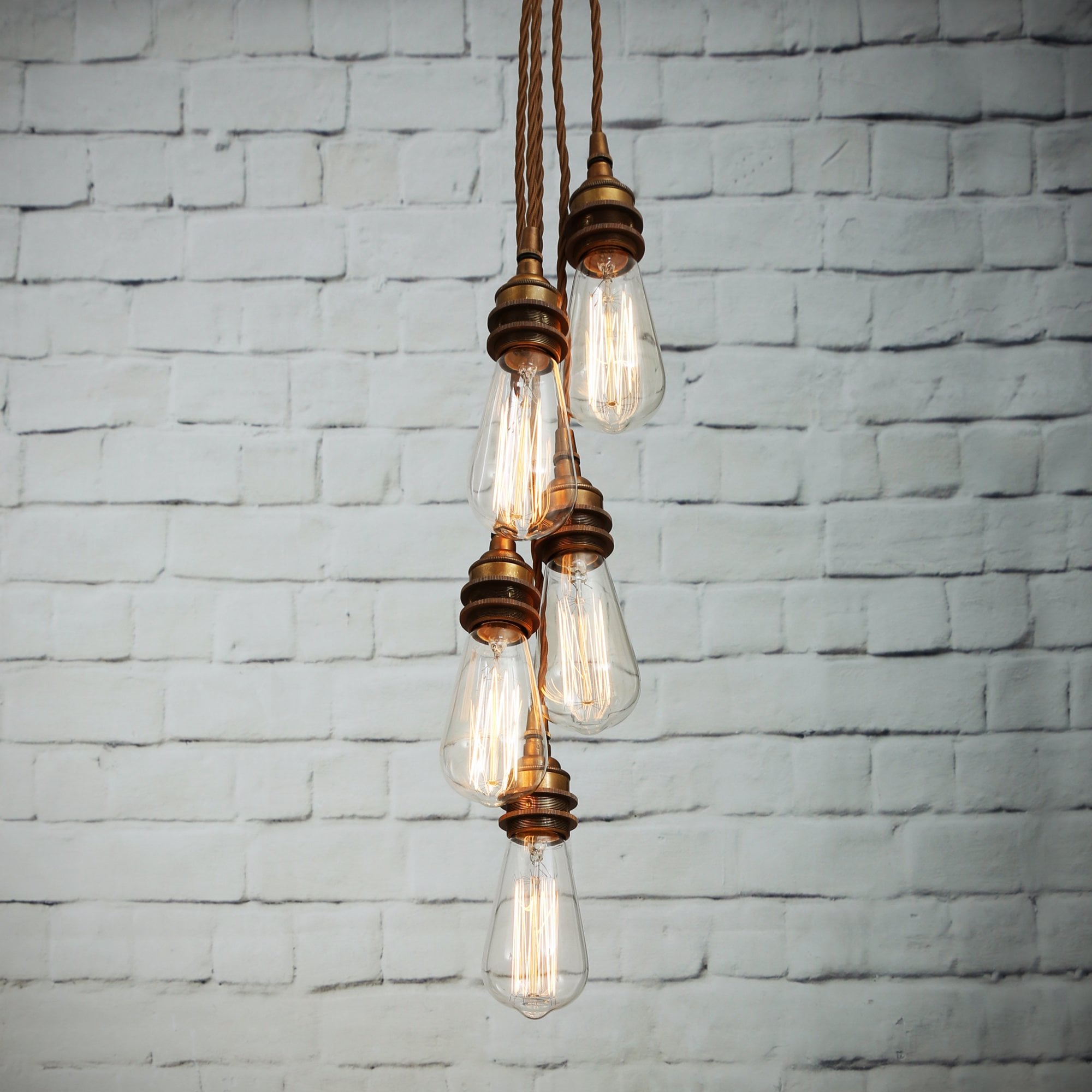 Lome Pendant Light Cluster, Antique Brass