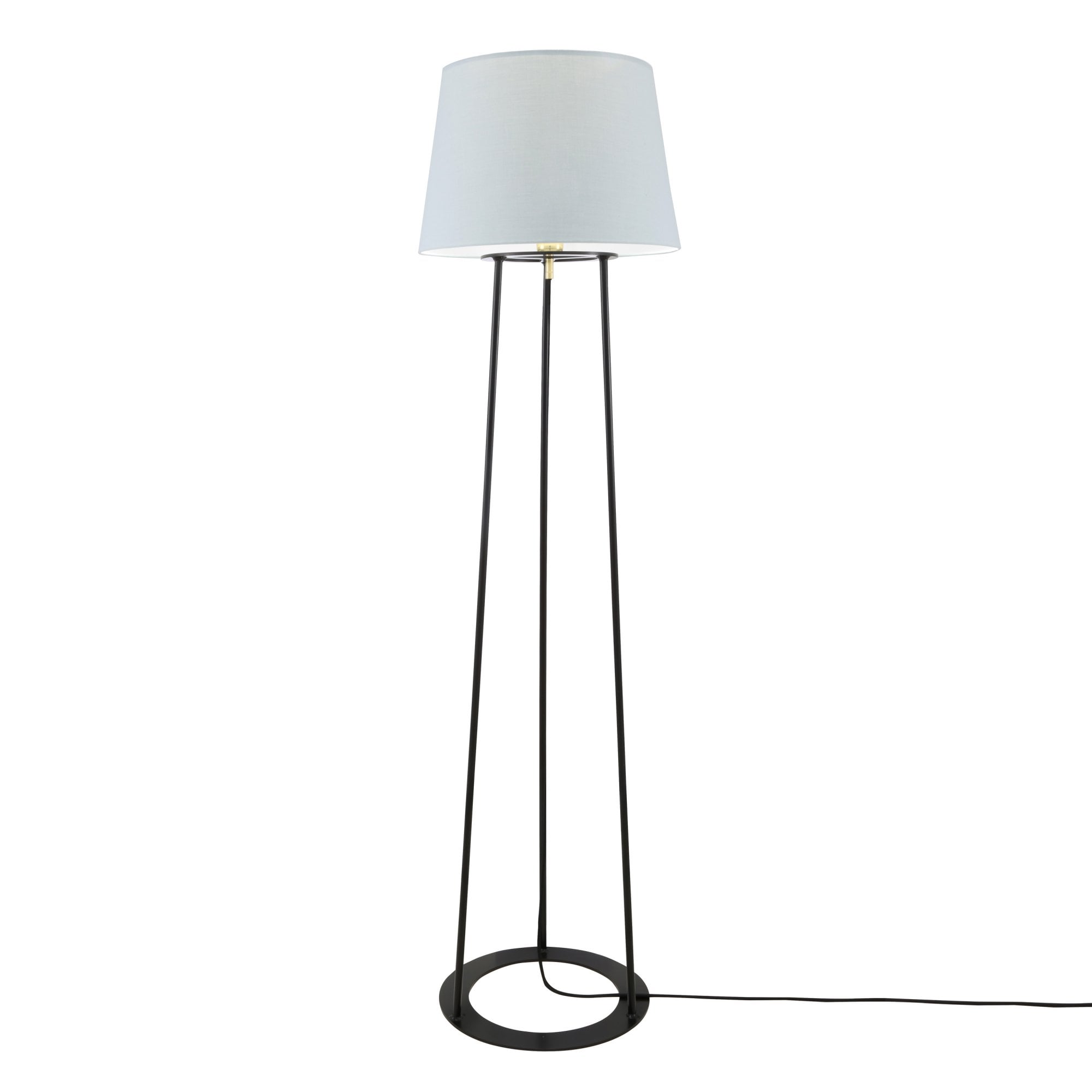 Borris Floor Lamp, Matt Black & Pol Brass