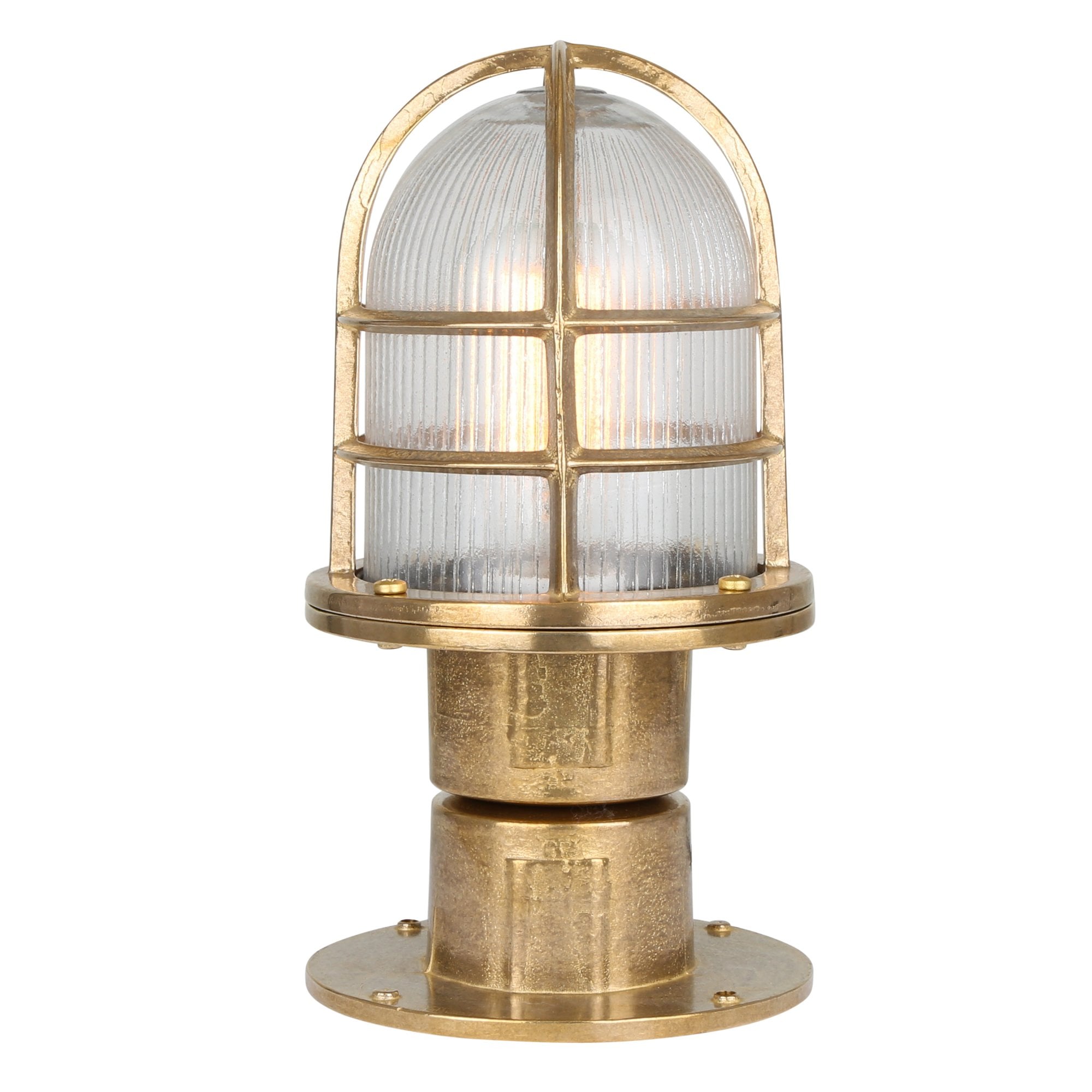 Tulia Outdoor Column Light, Antique Brass