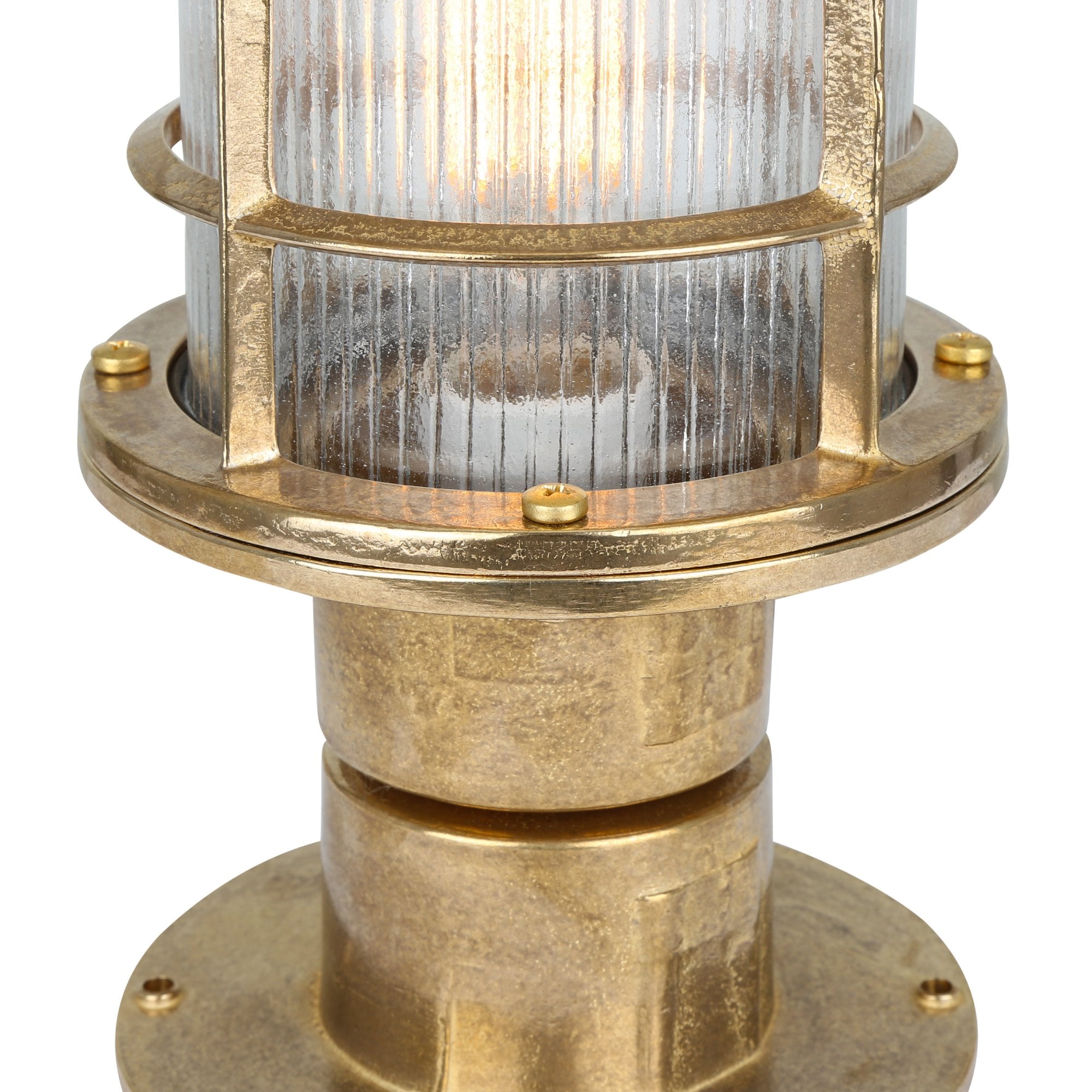 Tulia Outdoor Column Light, Antique Brass