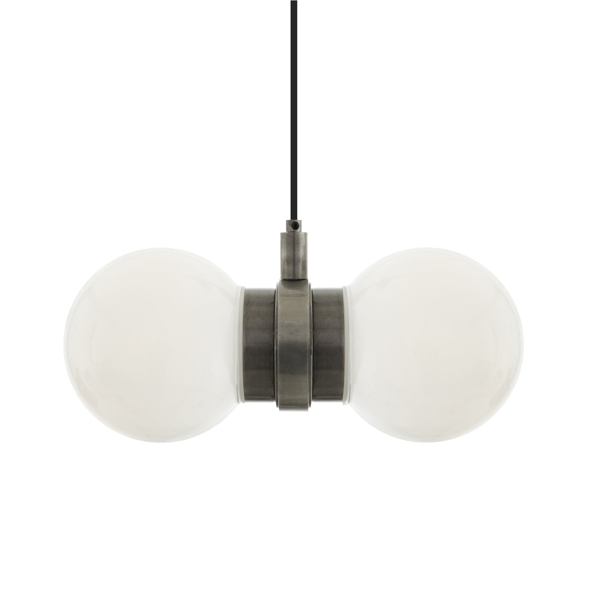 Eske Double Pendant, Antique Brass, Clear Glass