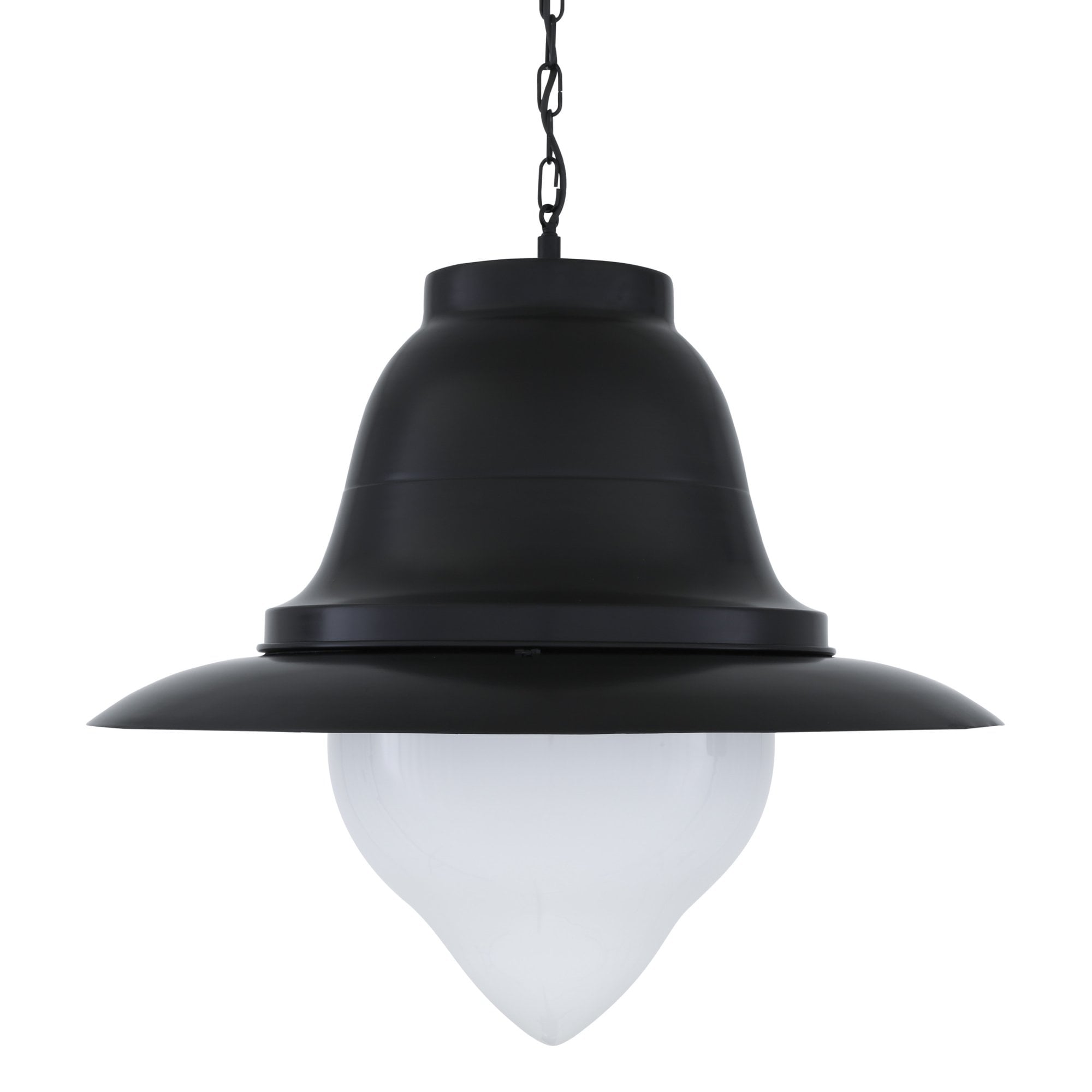 Knightsdale Pendant, Matt Black, Opal Glass